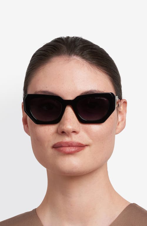 Marc Jacobs 52mm Rectangular Geometric Sunglasses In Black