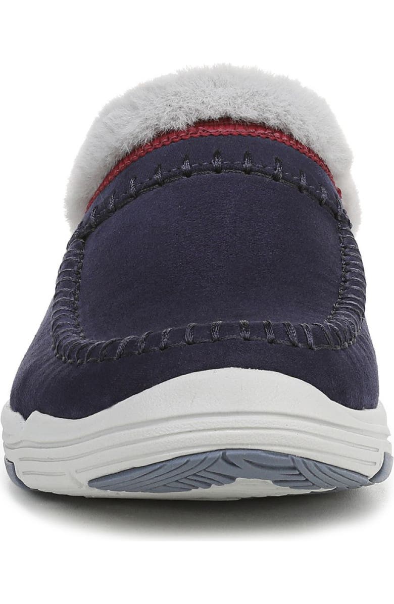 Rykä Arrow Faux Fur Trim Mule, Alternate, color, Academy Blue