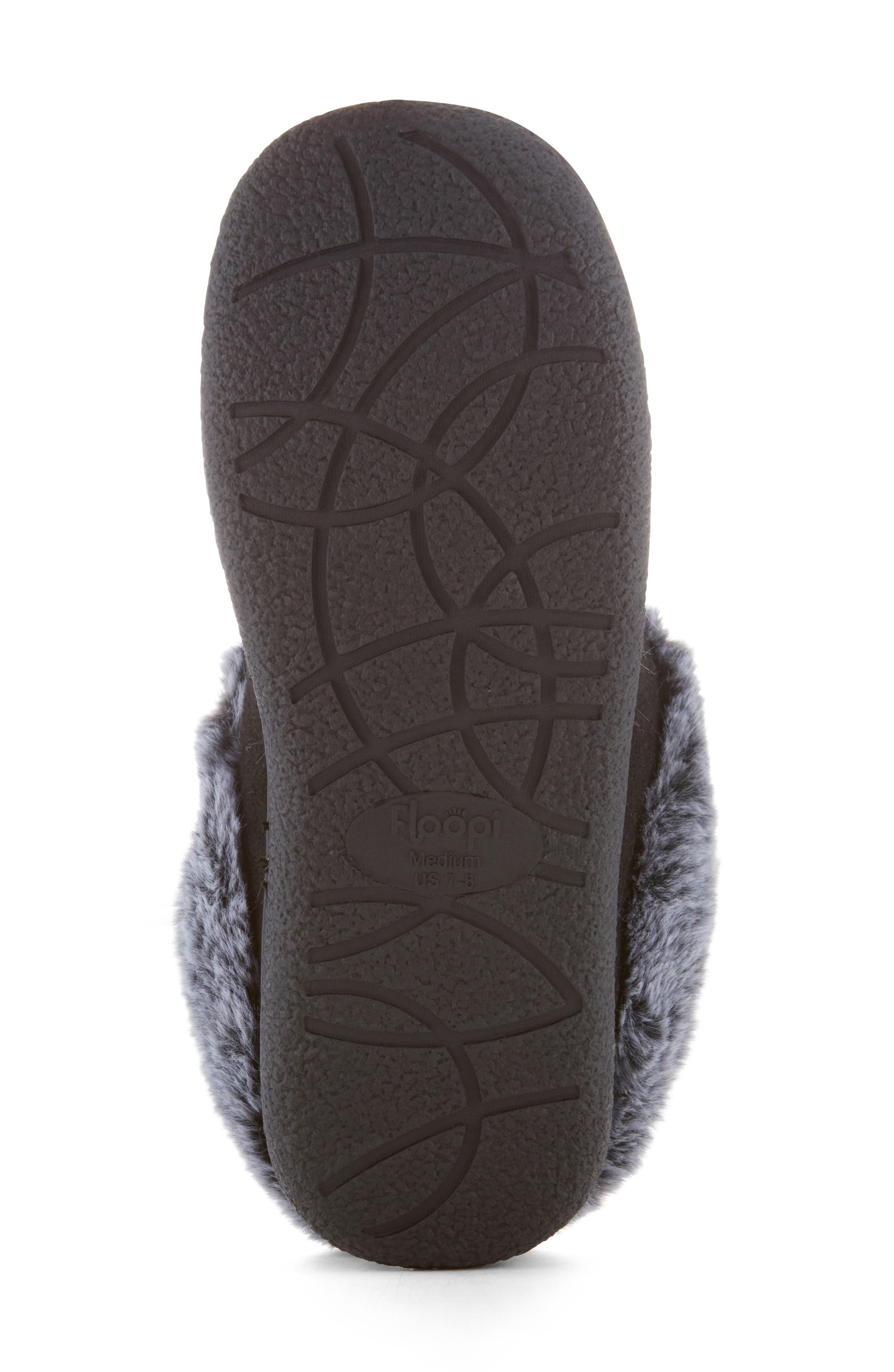 FLOOPI Slipper With Faux Fur Trim, Alternate, color, Black