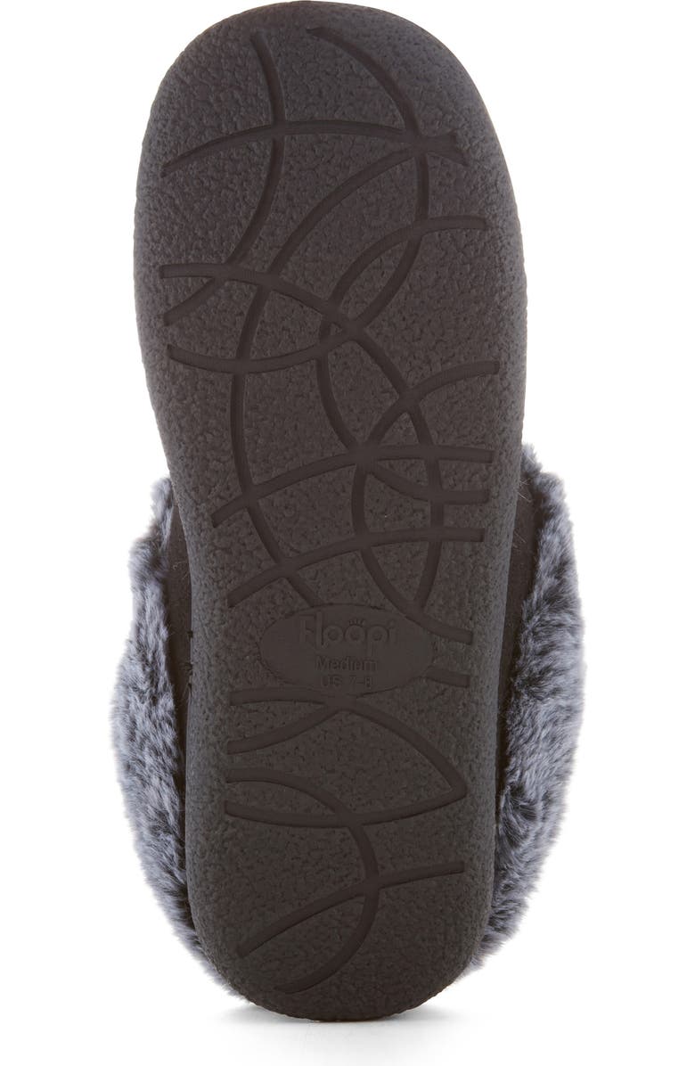 FLOOPI Slipper With Faux Fur Trim, Alternate, color, Black