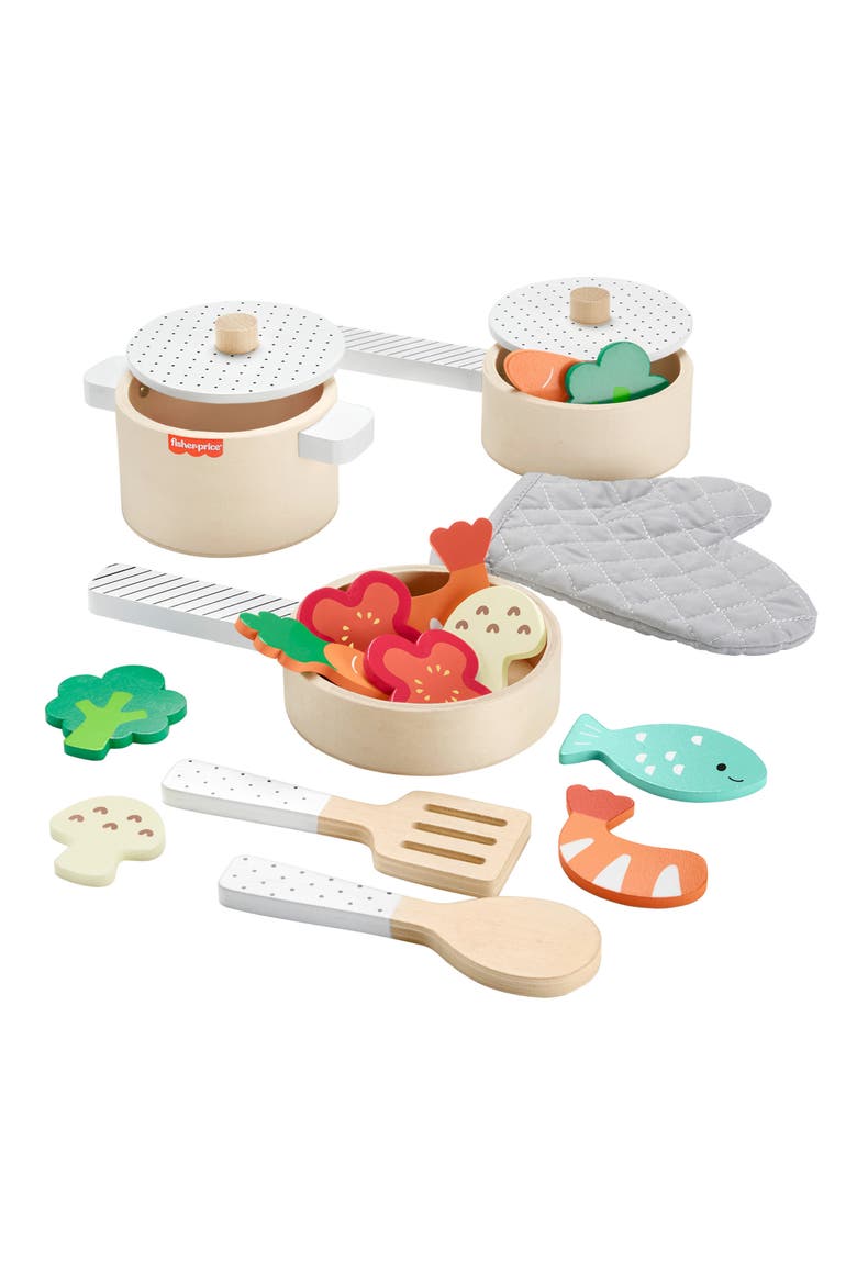 Kids' Wooden Pots & Pans Set, Alternate, color, NONE