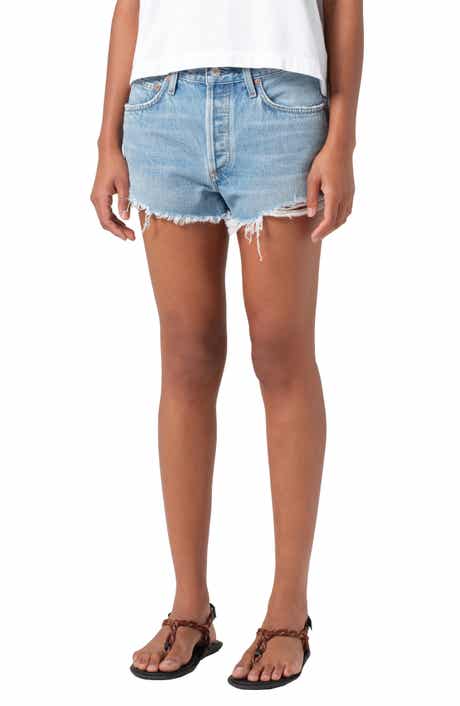 AGOLDE Parker High Waist Denim Cutoff Shorts