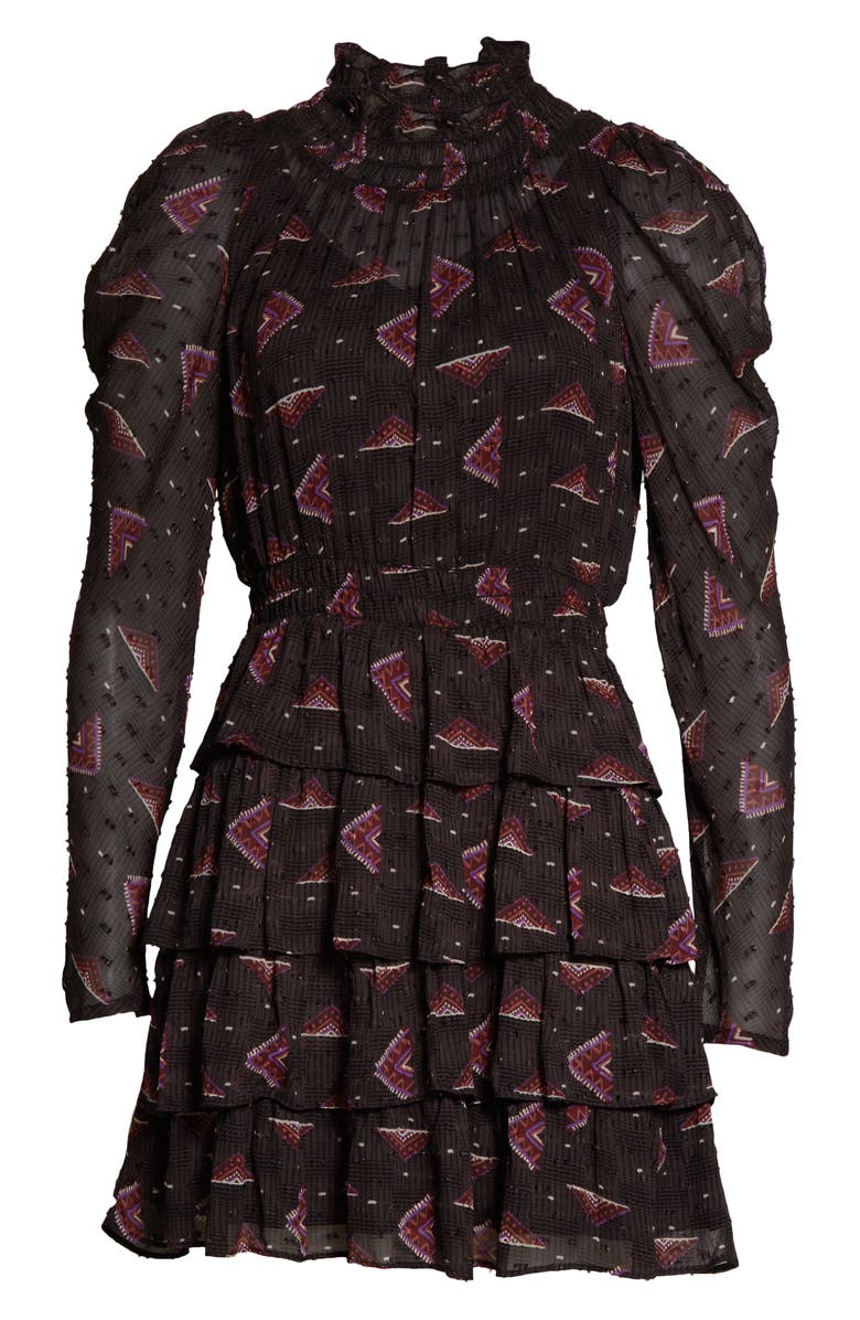 ba&sh Catia Long Sleeve Minidress, Alternate, color, Grey