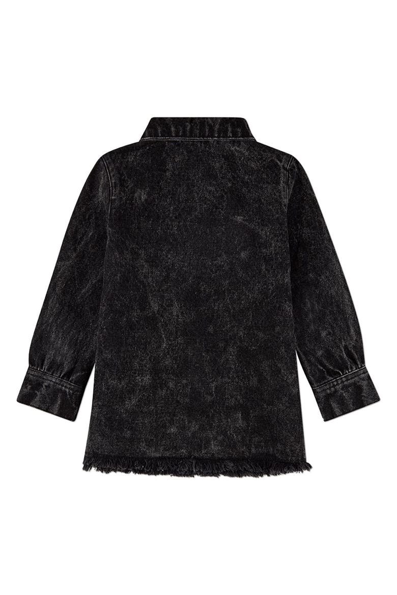 Denim Shirt-Collared Button-Down Top, Alternate, color, Black Wash