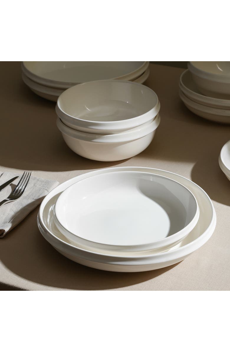 Stone Lain Verso Porcelain 4-Piece Salad Plate Set, Alternate, color, White