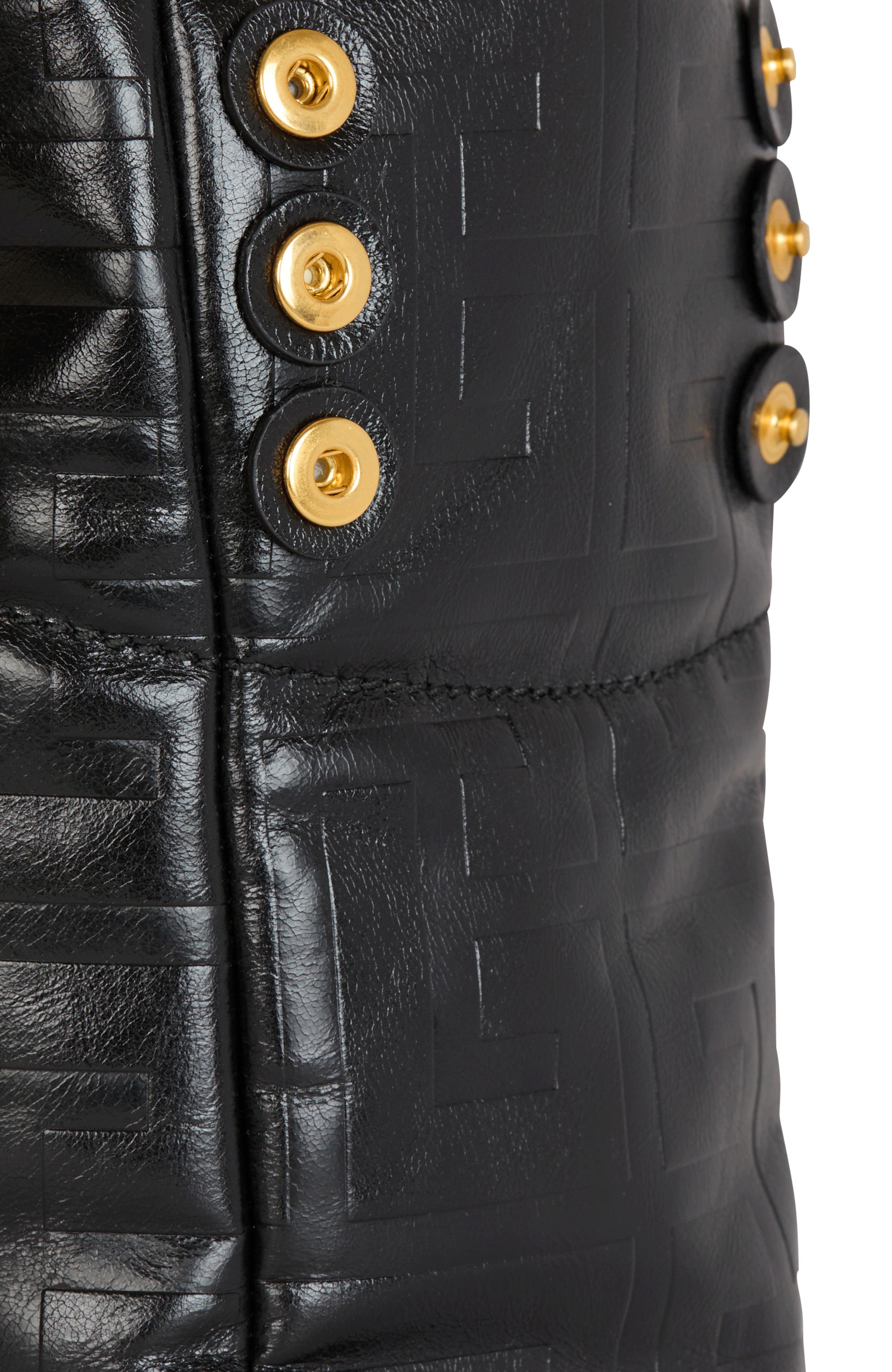 Balmain Small 1945 Soft tote bag in crackled calfskin, Alternate, color, Black