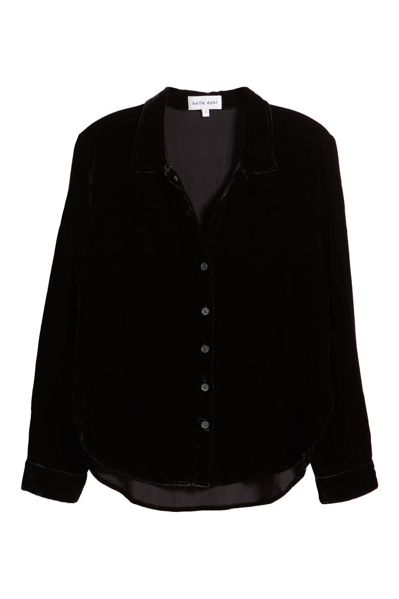 Velvet Shirt, Alternate, color, BLACK