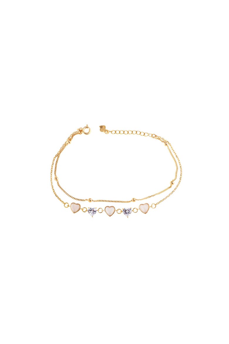 Love I Bracelet, Main, color, Silver Gold Plated