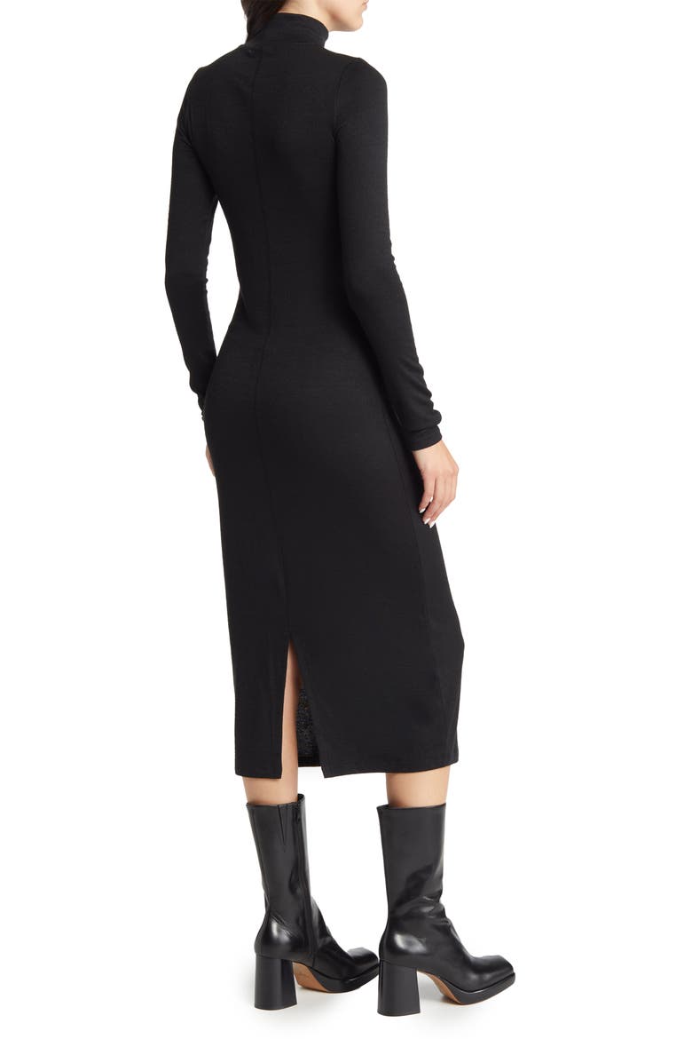 Mock Neck Long Sleeve Sweater Dress, Alternate, color, BLACK