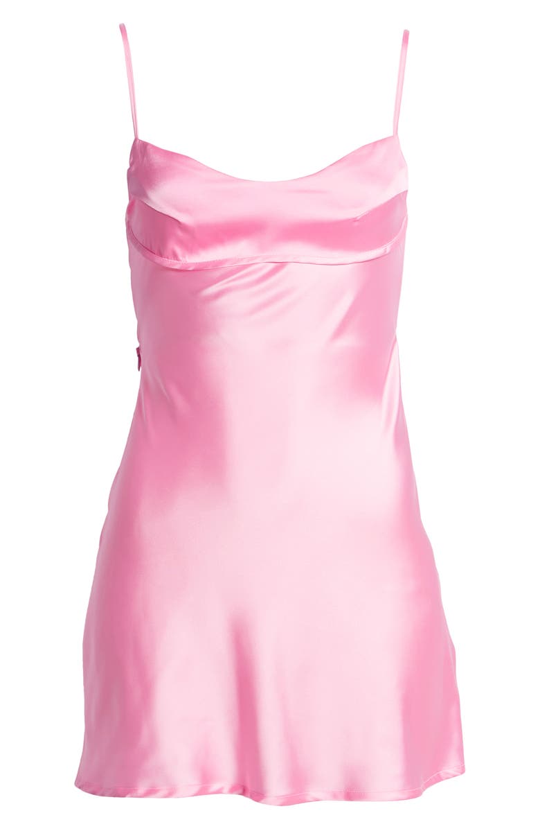 EDIKTED Bellamy Satin Minidress, Alternate, color, Pink