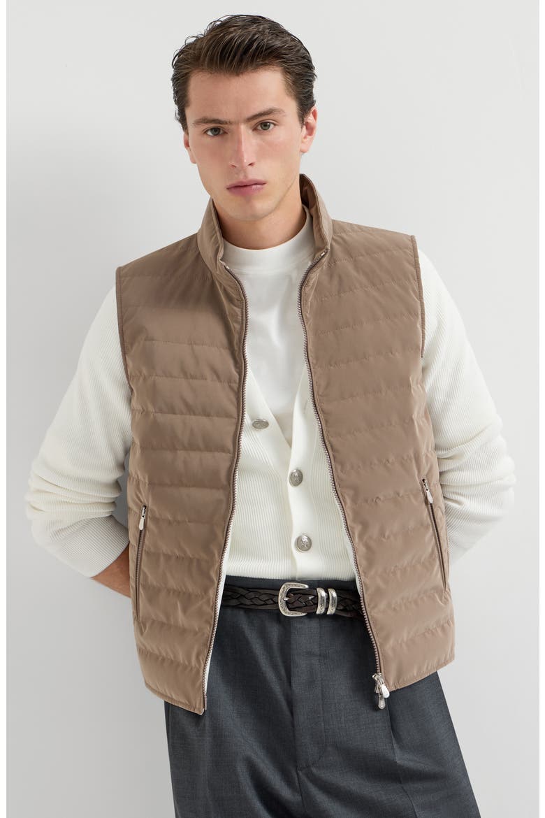 Nylon down vest, Alternate, color, Hazelnut