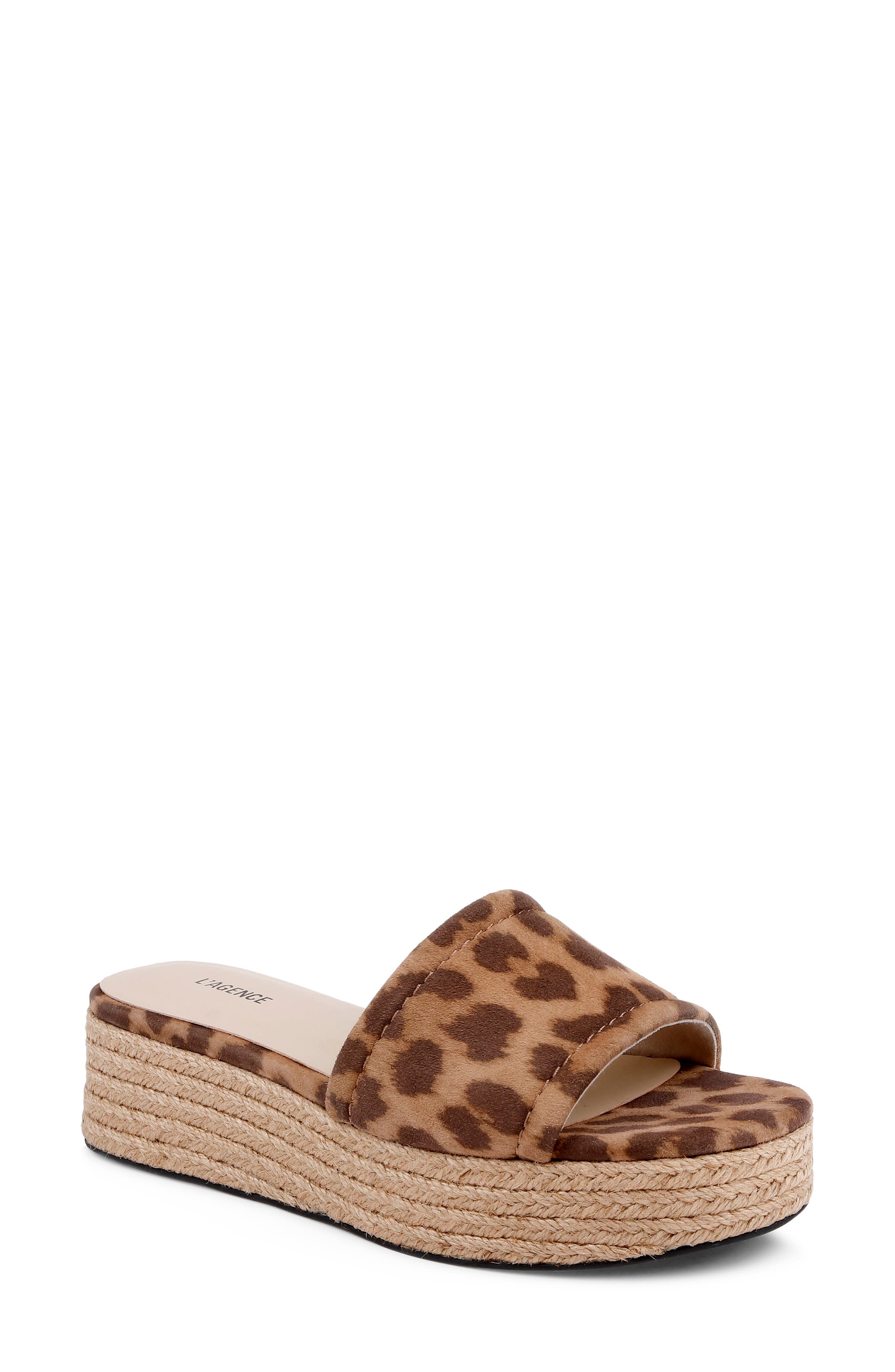 L'AGENCE Ramani Espadrille Platform Wedge Slide Sandal, Main, color, 