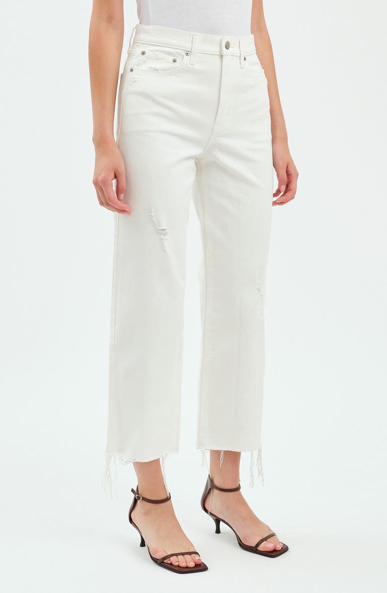 DAZE Pleaser High Waist Raw Hem Crop Jeans, Alternate, color, Lamb