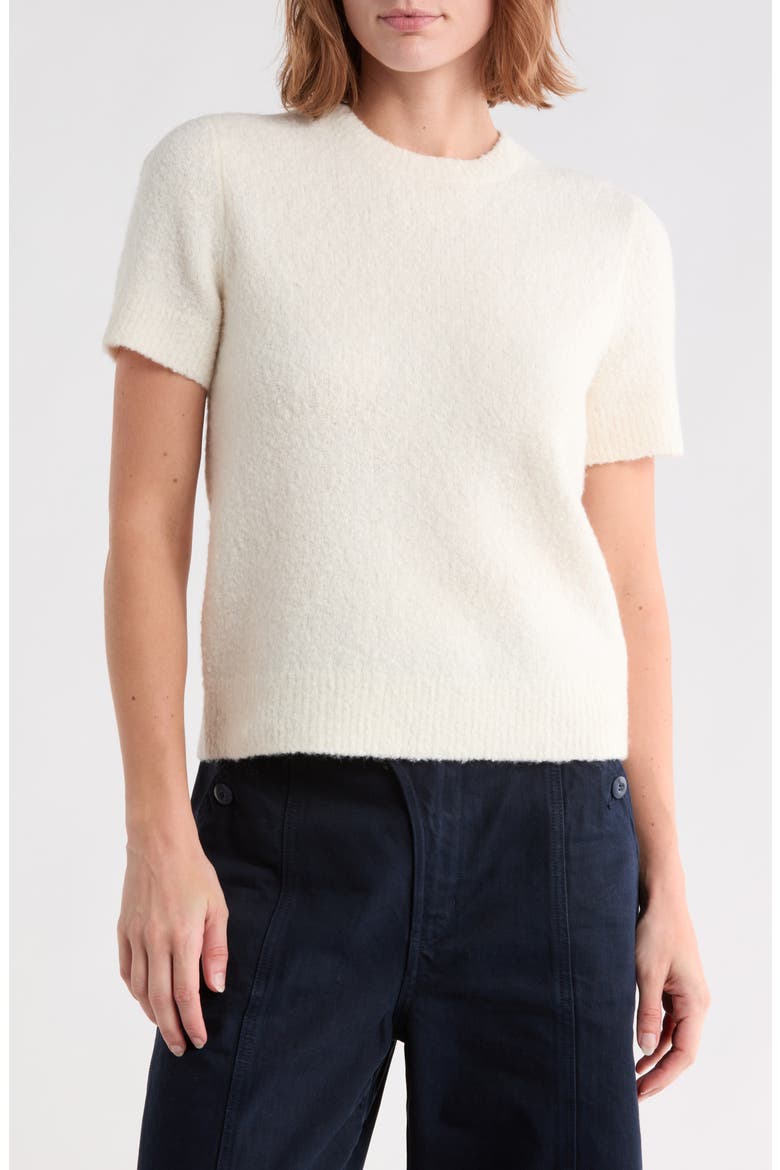 Boucle Crewneck Sweater, Main, color, OFF WHITE