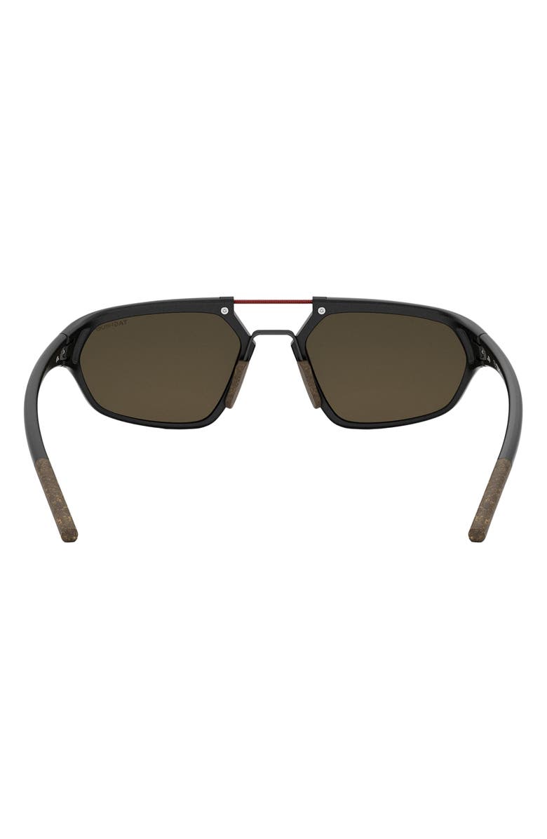 TAG Heuer Line 55mm Polarized Geometric Sunglasses, Alternate, color, Black/ Other / Brown Polarized