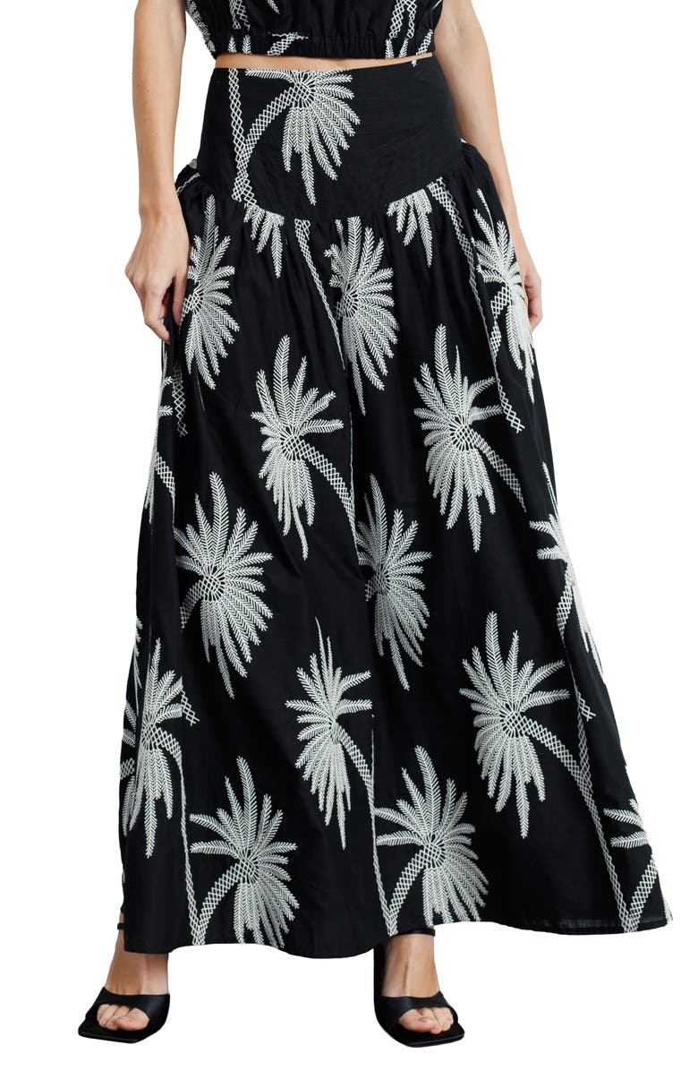 CIEBON Maeve Print Maxi Skirt, Alternate, color, Black