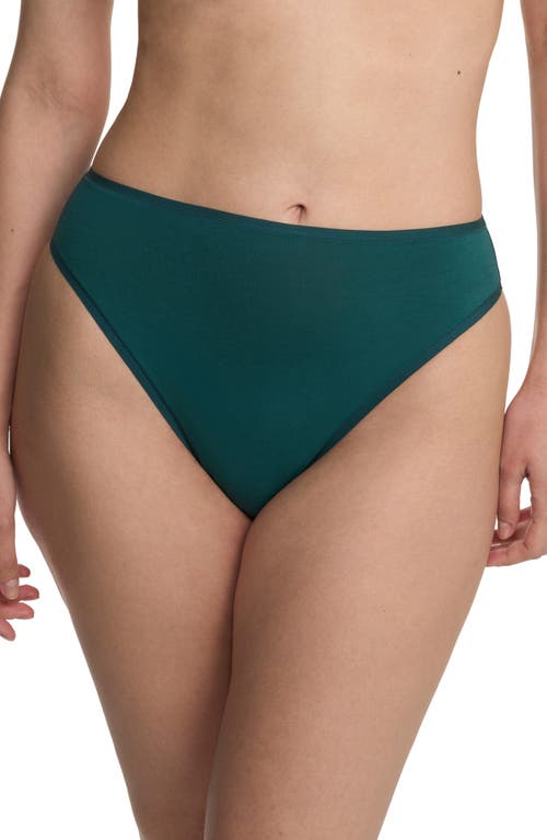 Natori Bliss Bare Cotton High Cut Briefs In Green