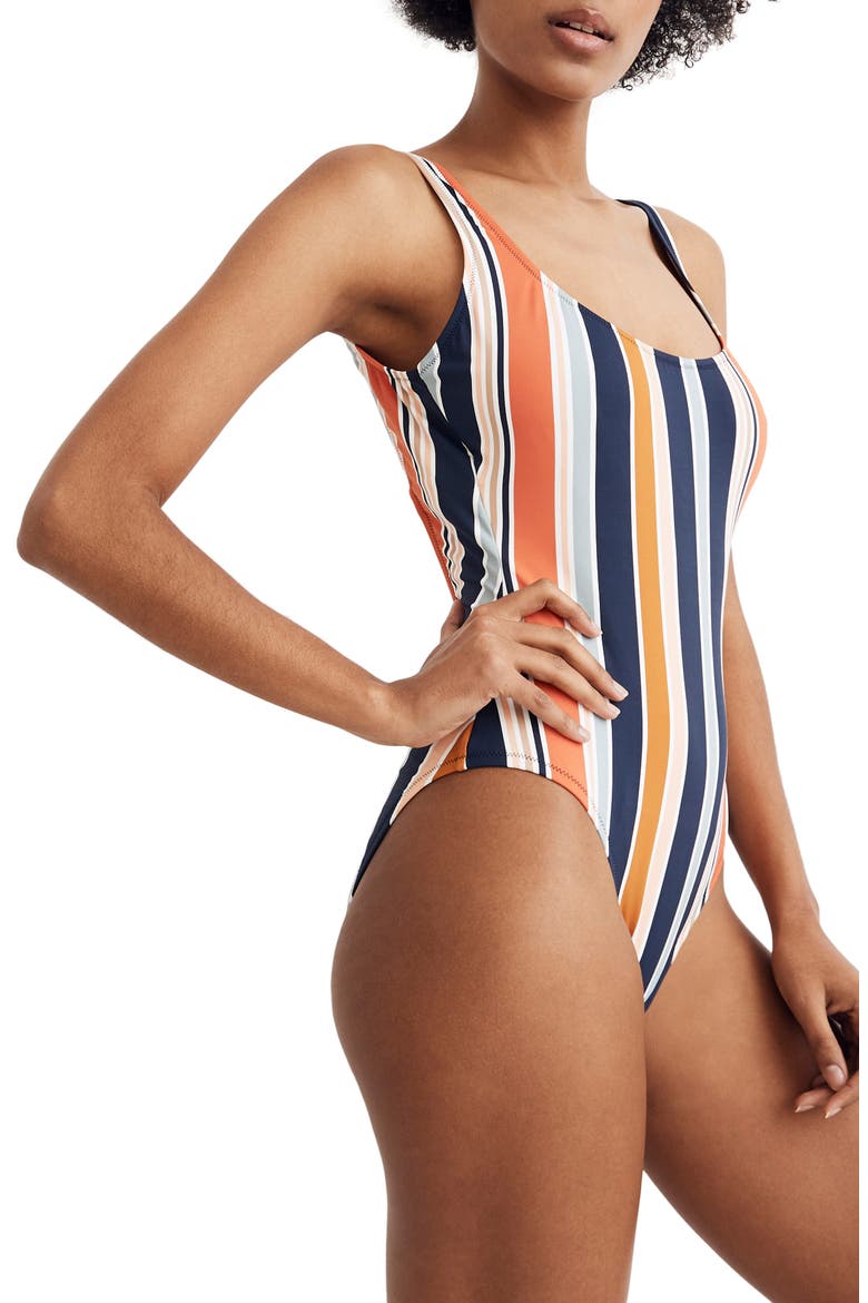 Second Wave Tank Tie Dye One-Piece Swimsuit, Main, color, DEEP NAVY
