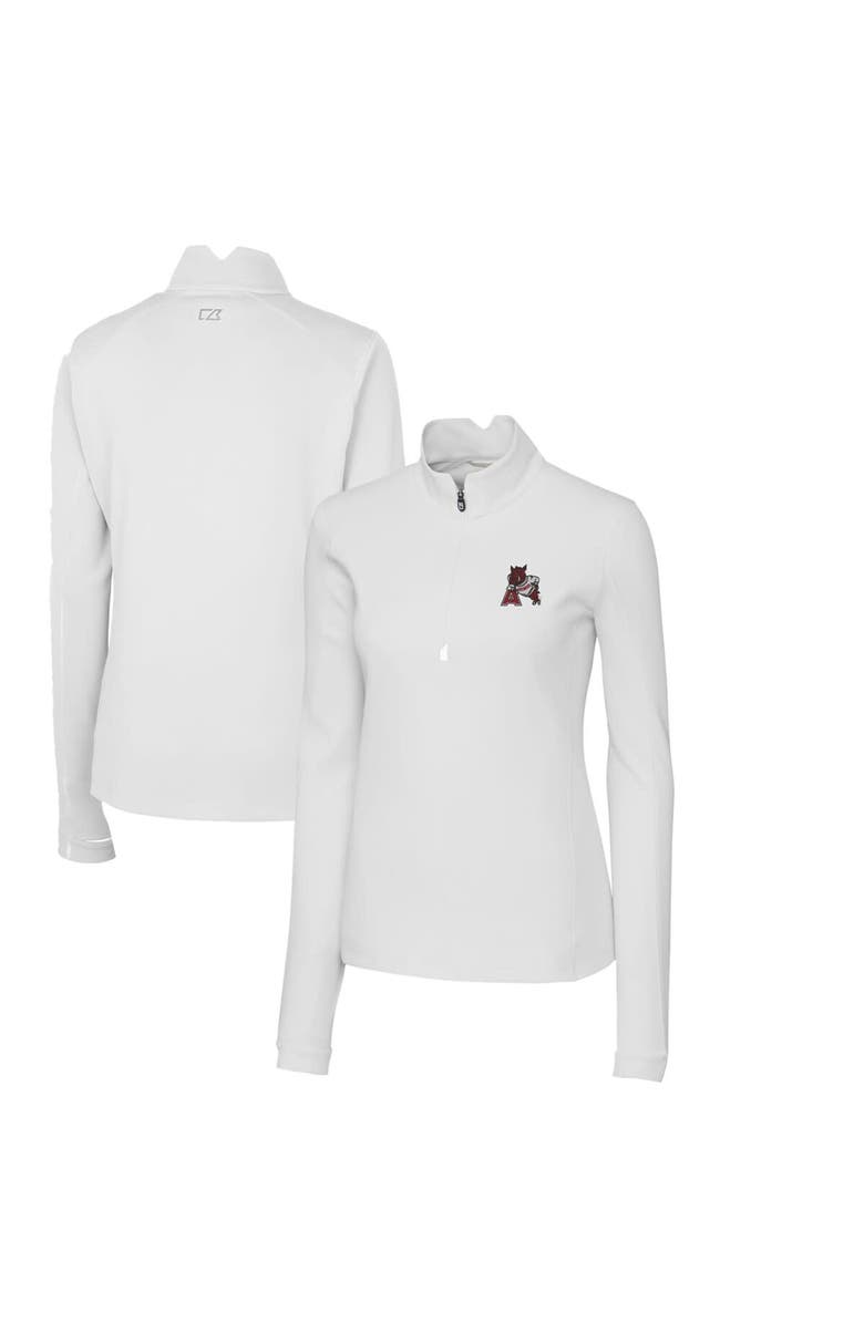 Cutter & Buck Women's Cutter & Buck White Arkansas Razorbacks Traverse Stretch Quarter-Zip Pullover Top, Main, color, 