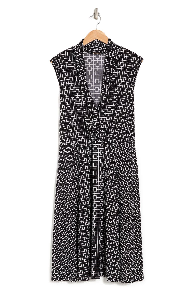 Prescott Fit & Flare Belted Knee Length Dress, Alternate, color, SQUARE LINK