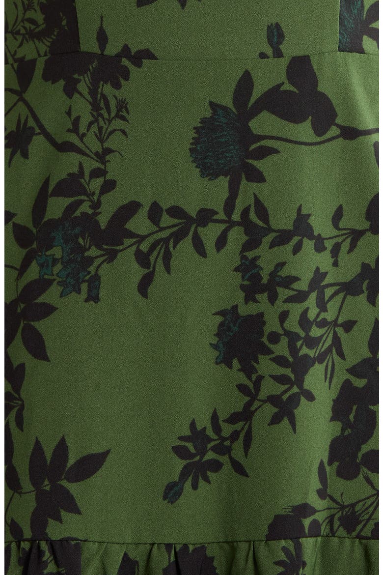 Tindrie Floral Alvis Tiered Maxi Dress, Alternate, color, OLIVE-BLACK