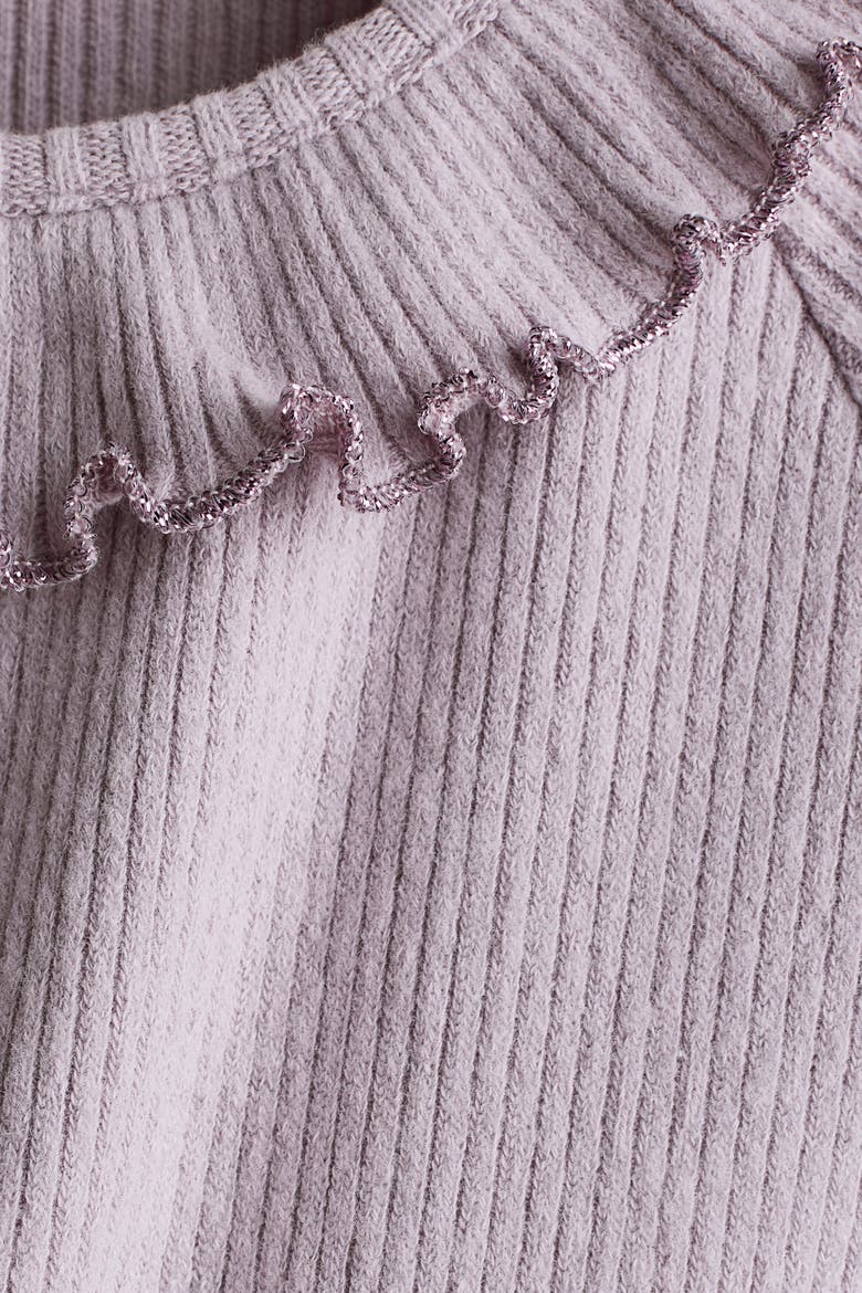 Ruffle-Trimmed Cotton Top, Alternate, color, Light purple