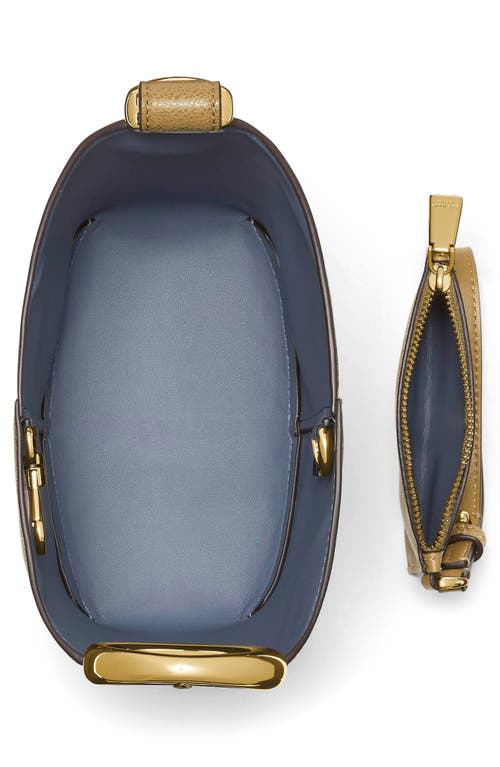 Kate Spade New York Halo Glazed Leather Mini Bucket Bag In Green