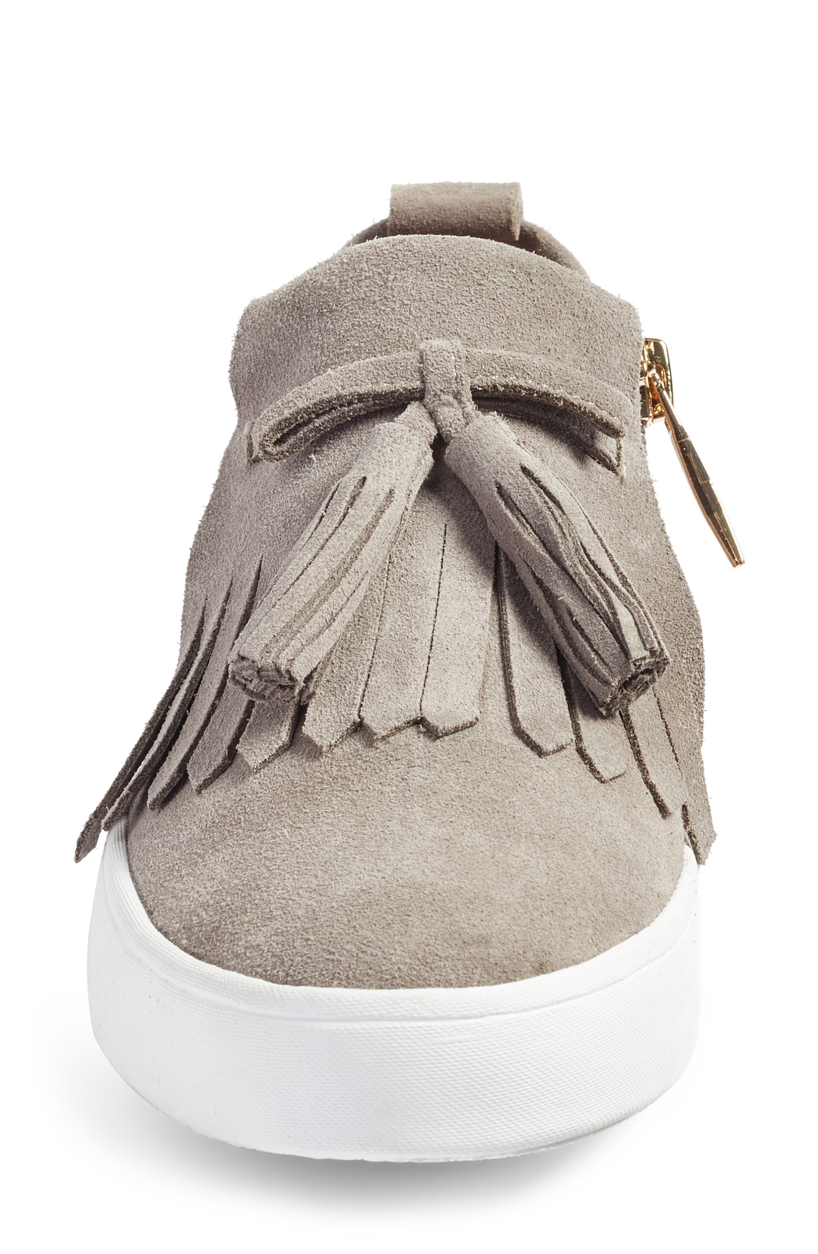 lenna tassel sneaker, Alternate, color, LIGHT GREY COW SUEDE
