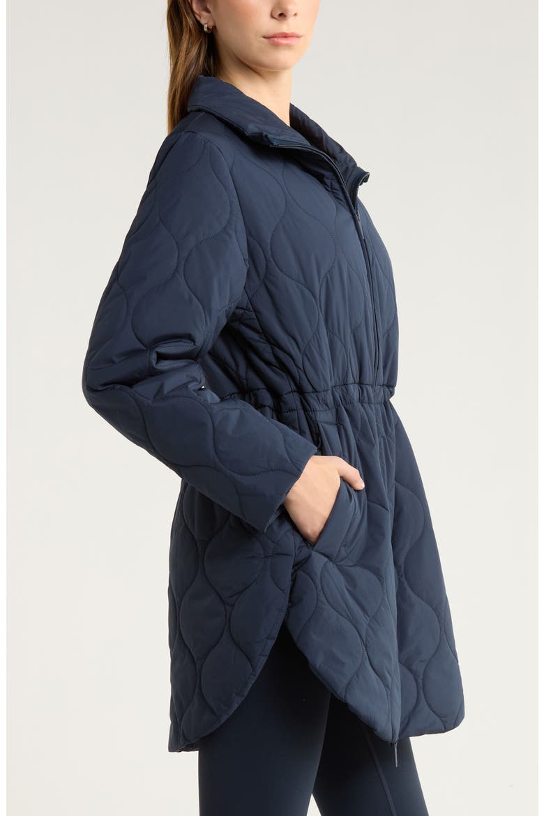 Skyline Longline Quilted Jacket, Alternate, color, NAVY SAPPHIRE