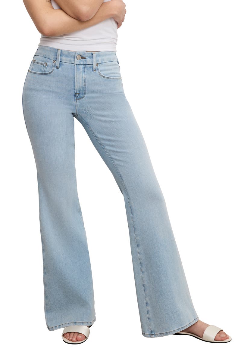 Soft-Tech Good Petite Flare Jeans, Main, color, INDIGO841