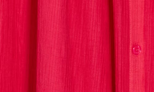Lush Smocked Button-down Sundress In Red