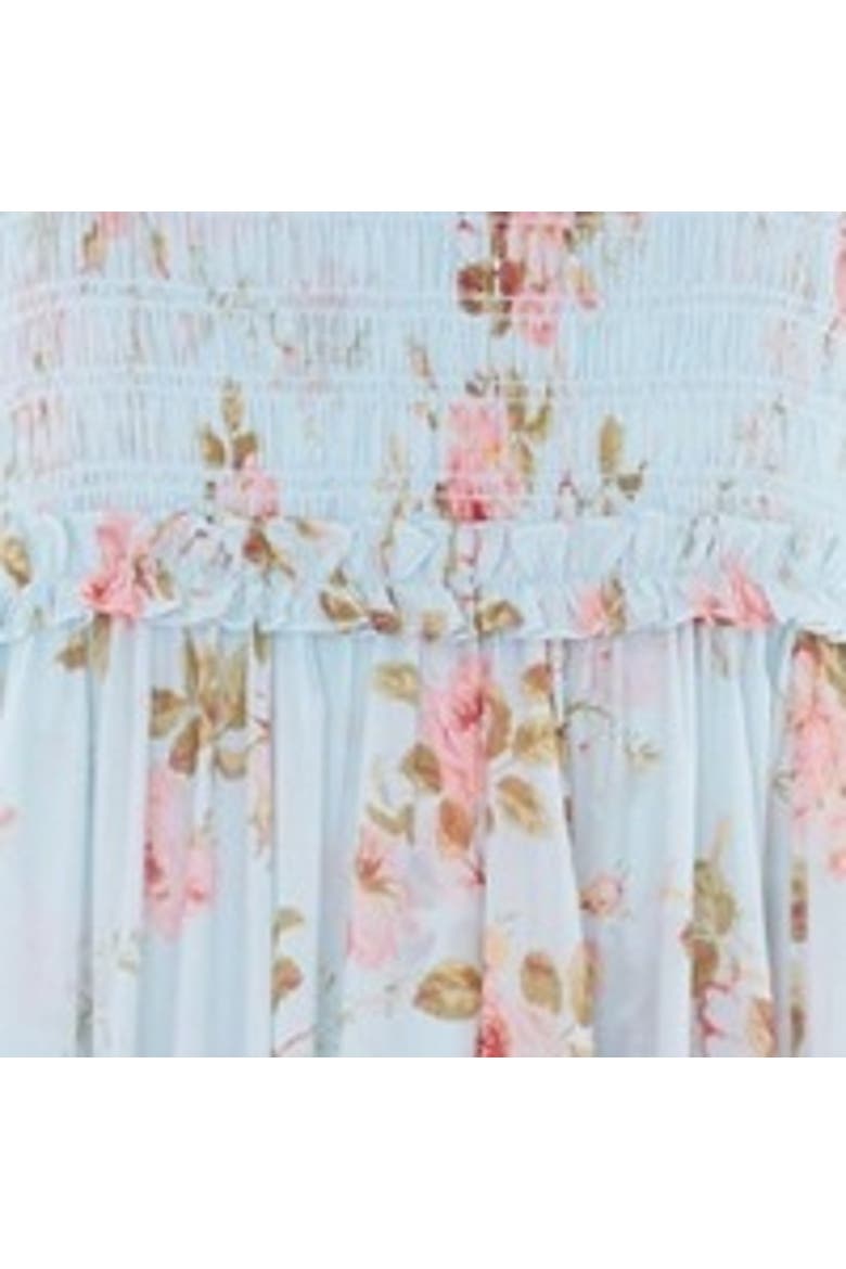 Summer's Rose Chiffon Cami Ankle Gown, Alternate, color, Aqua
