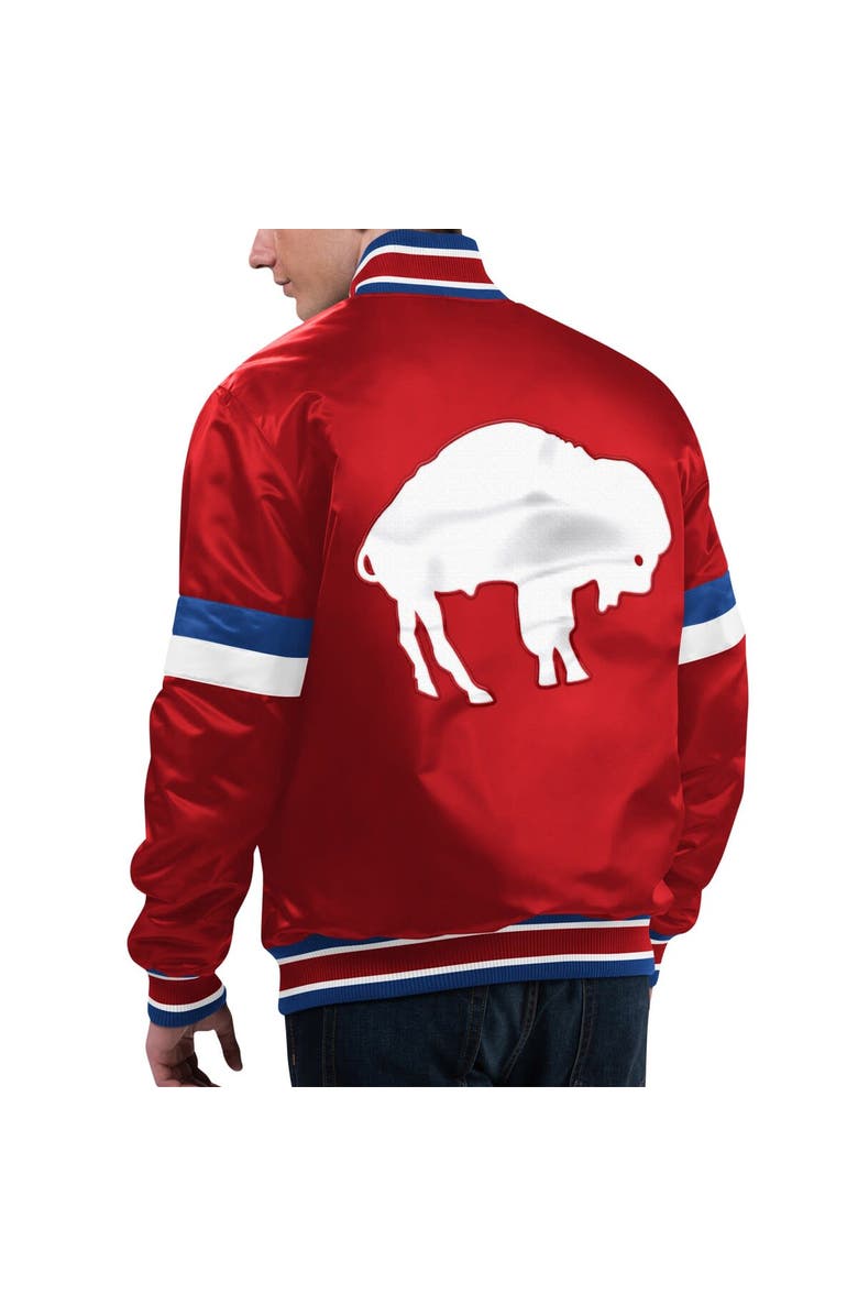 STARTER Men's Starter Red Buffalo Bills Gridiron Classics Home Game Satin Full-Snap Varsity Jacket, Alternate, color, Red
