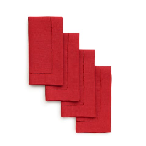 Linen Dinner Napkins - Classic Hemstitch, 20" x 20" Inch