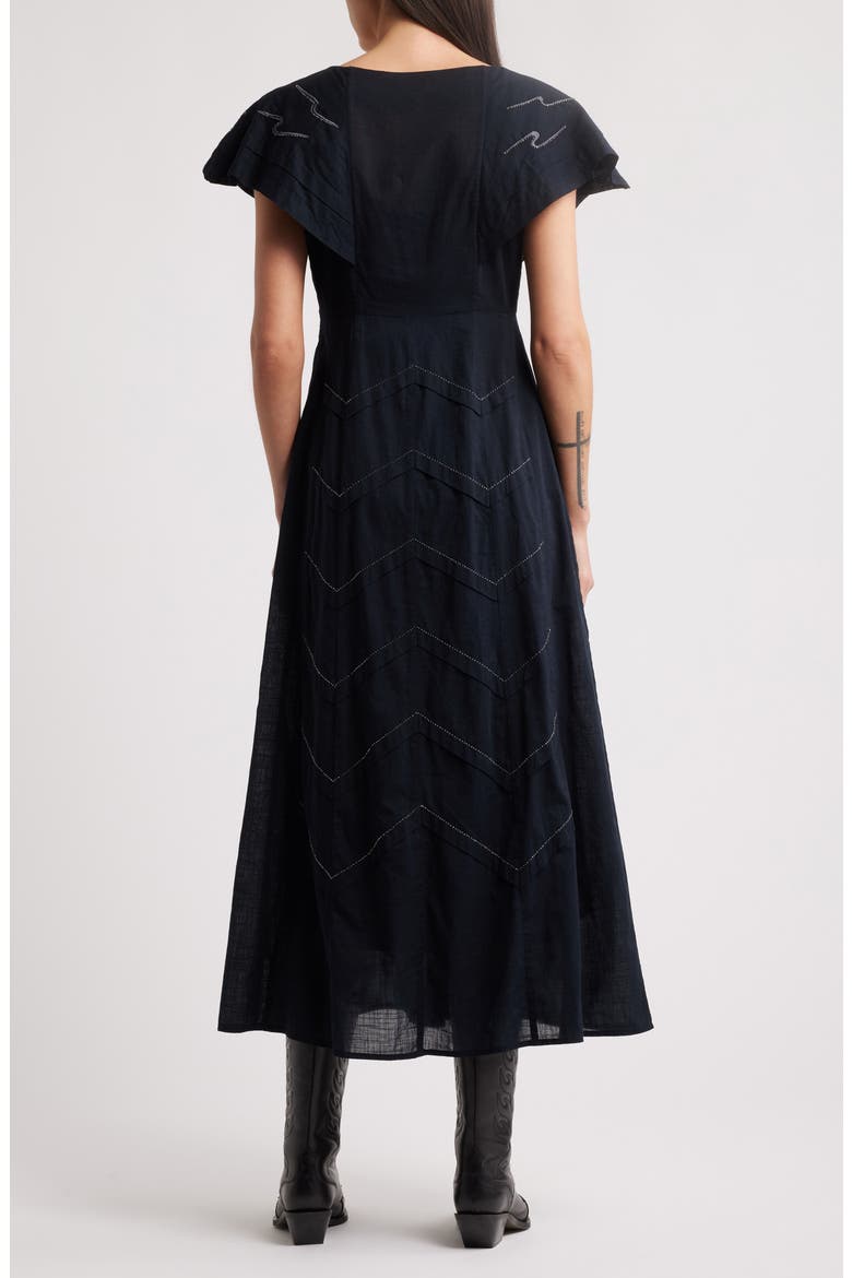 The Beaded Partridge Cotton Dress, Alternate, color, BLACK