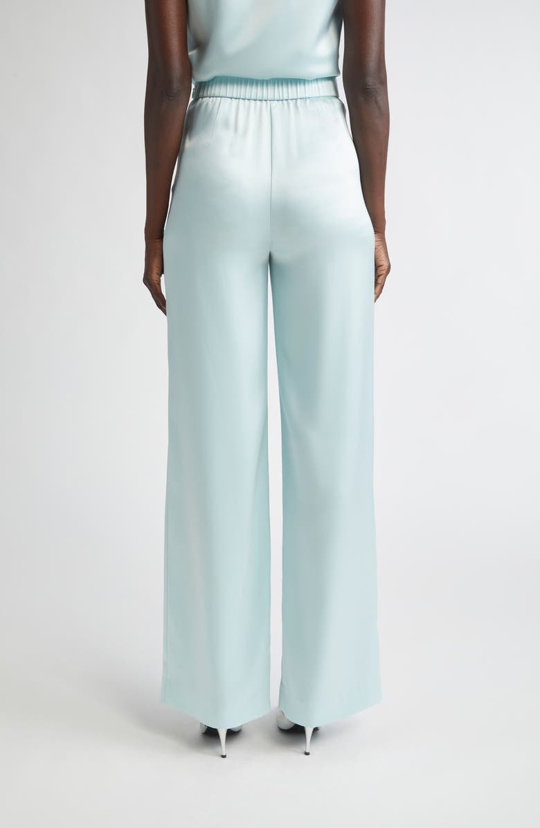 ST. JOHN Kate Liquid Satin Pants, Alternate, color, Aqua