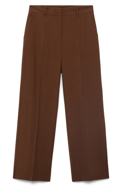 Mango Carlos Wide Leg Pants In Brown