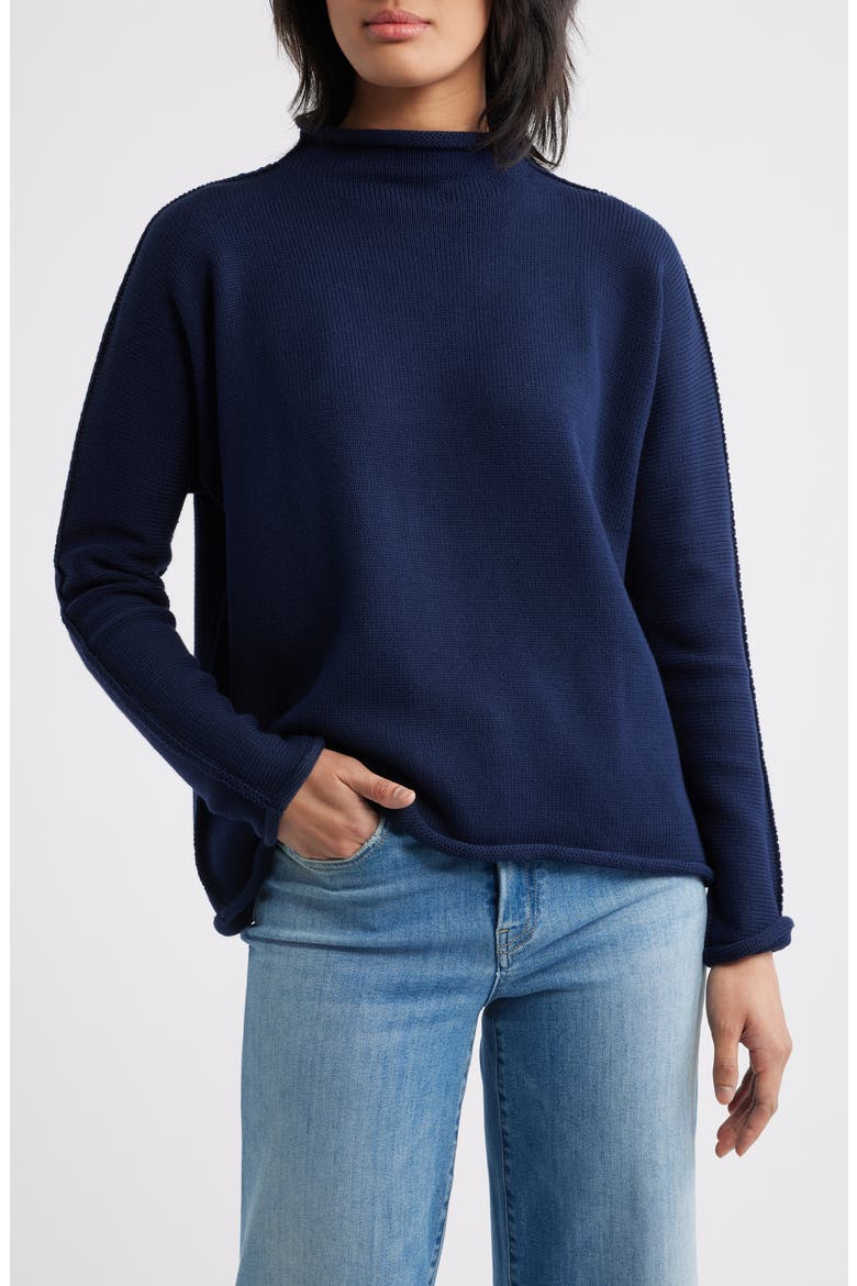Monterey Funnel Neck Sweater, Main, color, NAVY