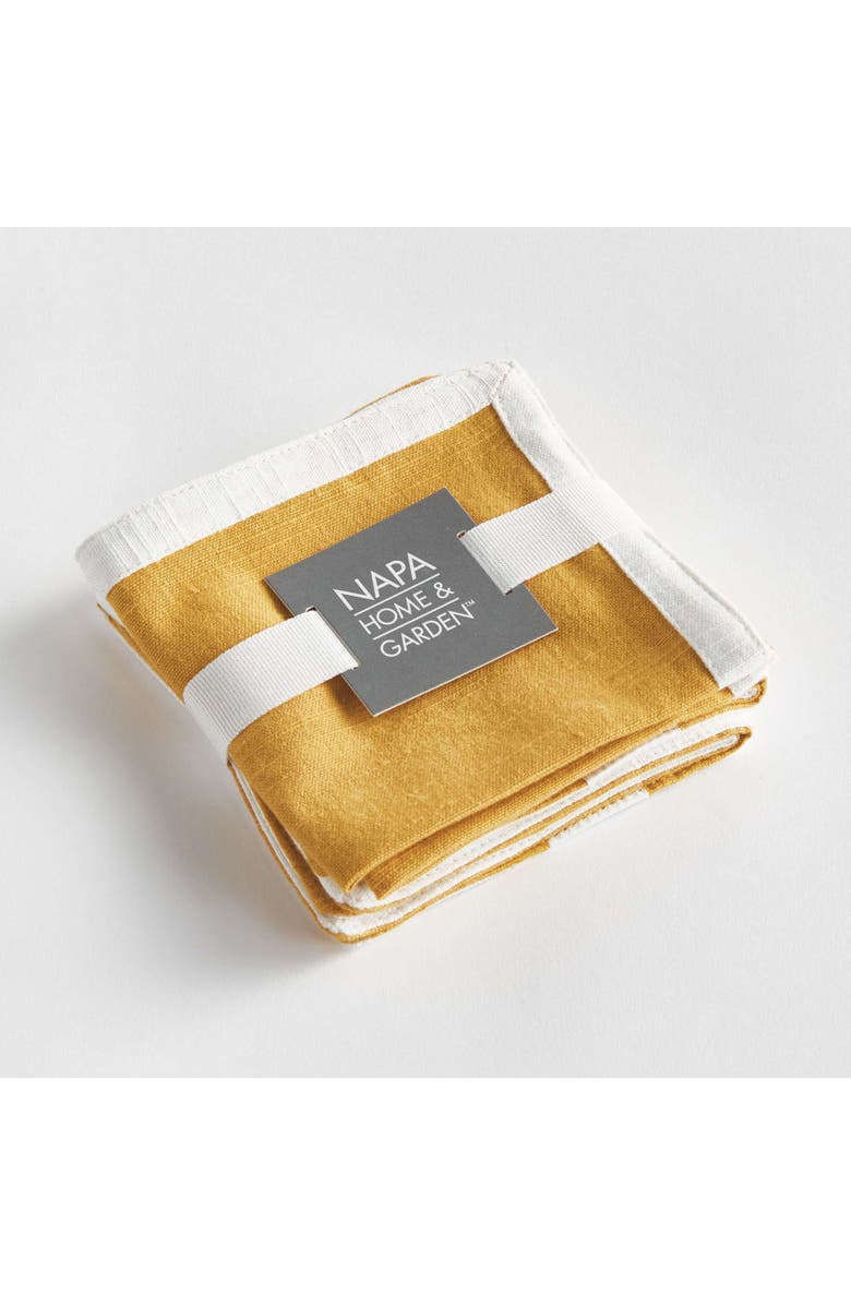 Napa Home & Garden Jase Cocktail Napkins Set Of 4, Alternate, color, Yellow