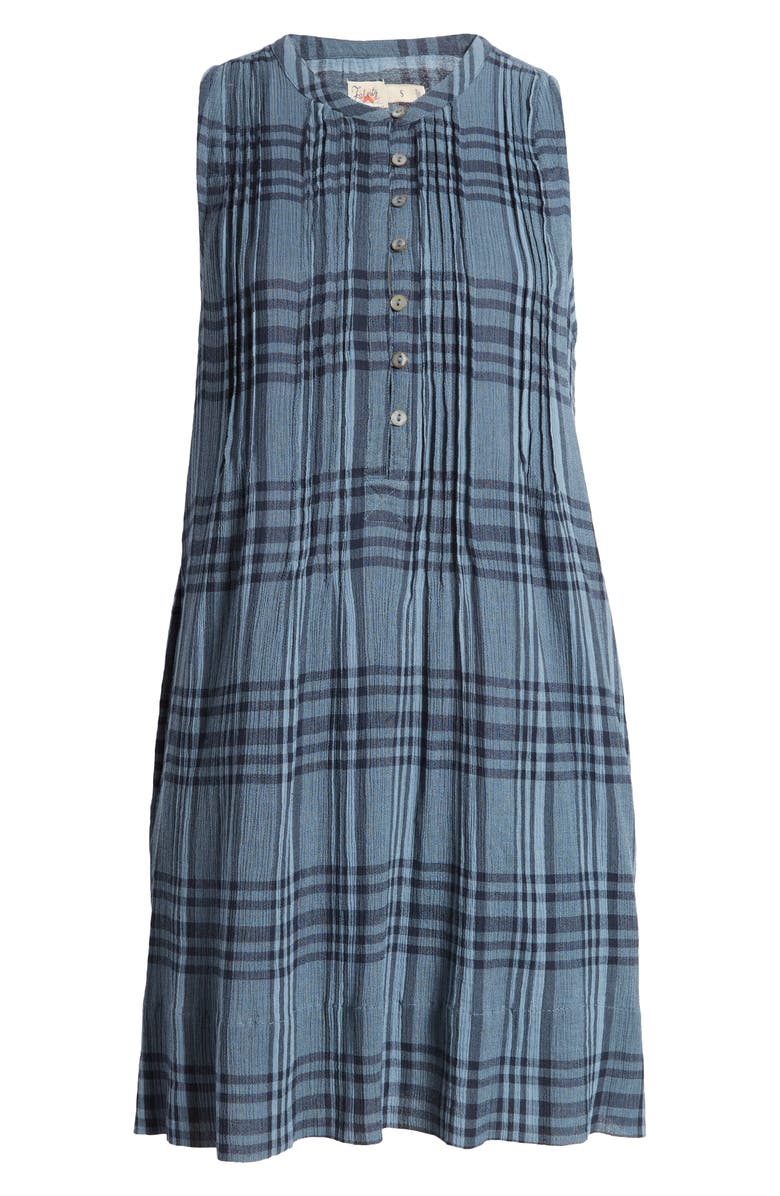 Faherty Isha Plaid Pintuck Organic Cotton Minidress, Alternate, color, 