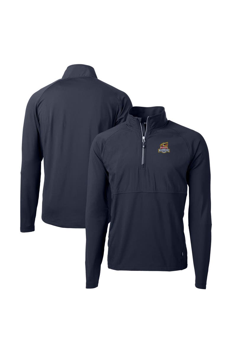 Cutter & Buck Men's Cutter & Buck Navy Toledo Mud Hens Adapt Eco Knit Hybrid Recycled Quarter-Zip Top, Alternate, color, Navy