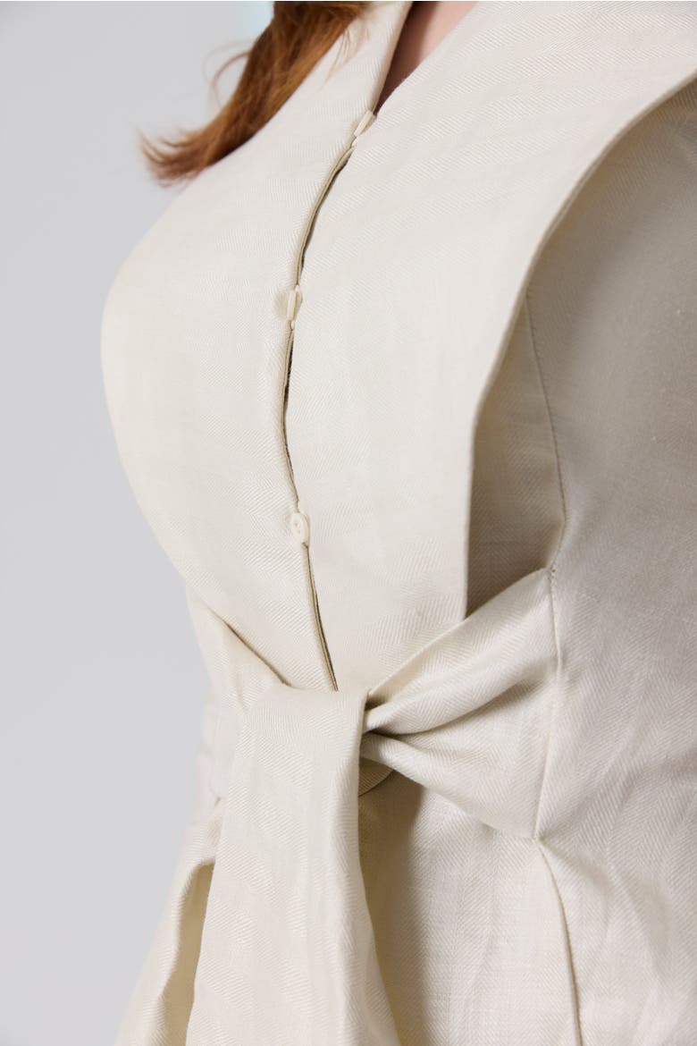 Linen Waist Tie Shirt, Alternate, color, Natural