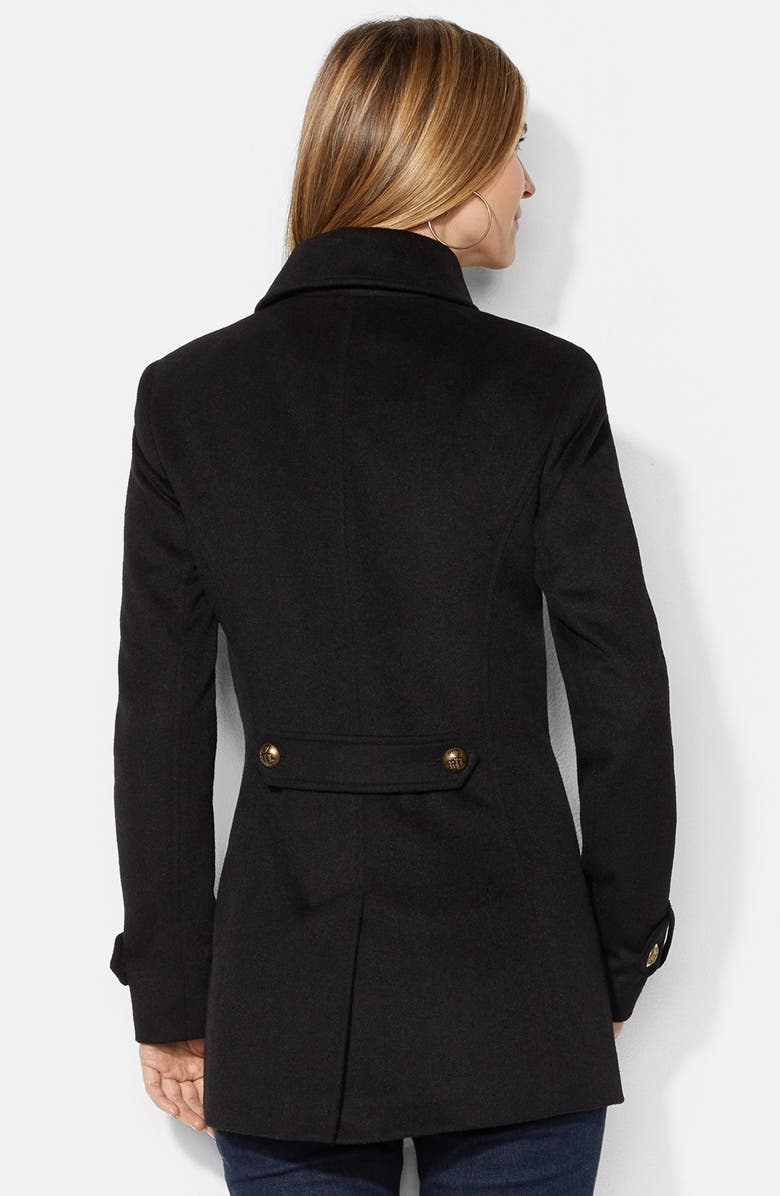 Lauren Ralph Lauren PEACOAT WITH ANTIQUE BUTTONS, Alternate, color, 