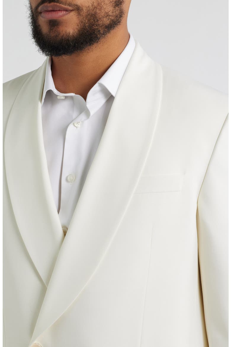 Ellis Double Breasted Ivory Super 120s Wool Dinner Jacket, Alternate, color, WHITE