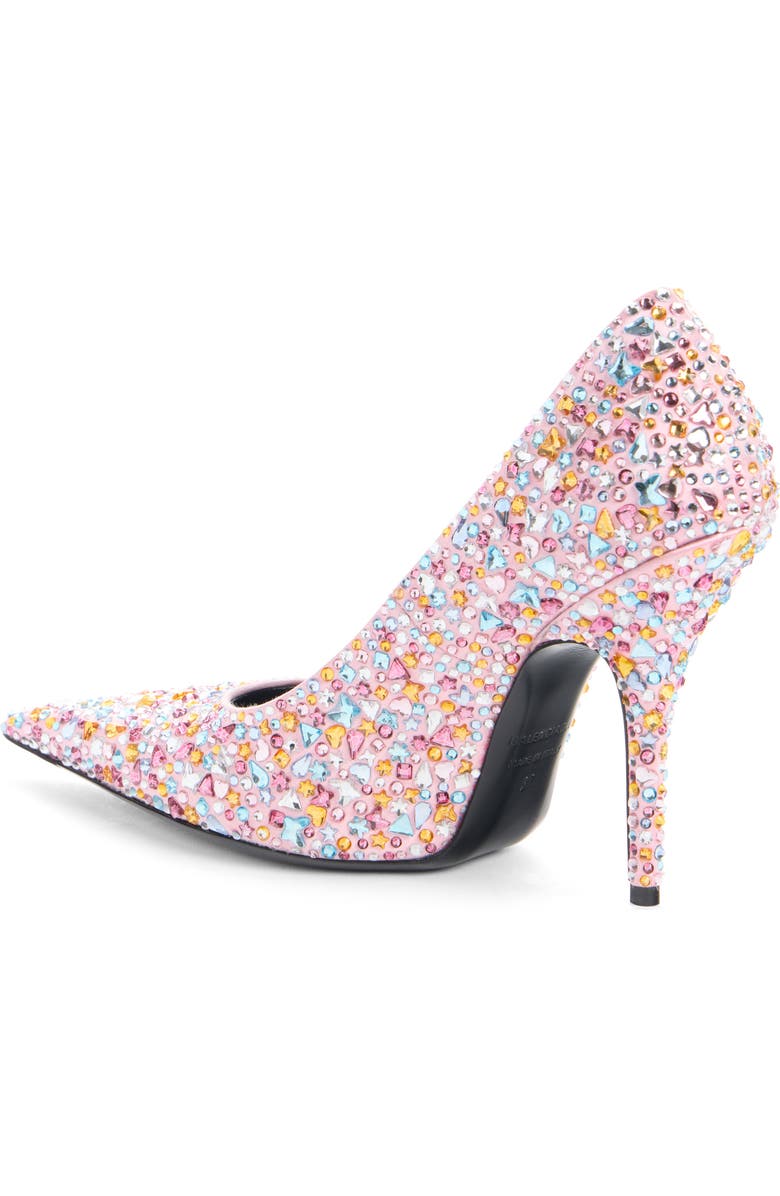 Balenciaga Knife Embellished Pointed Toe Pump, Alternate, color, Pink/ Multicolor