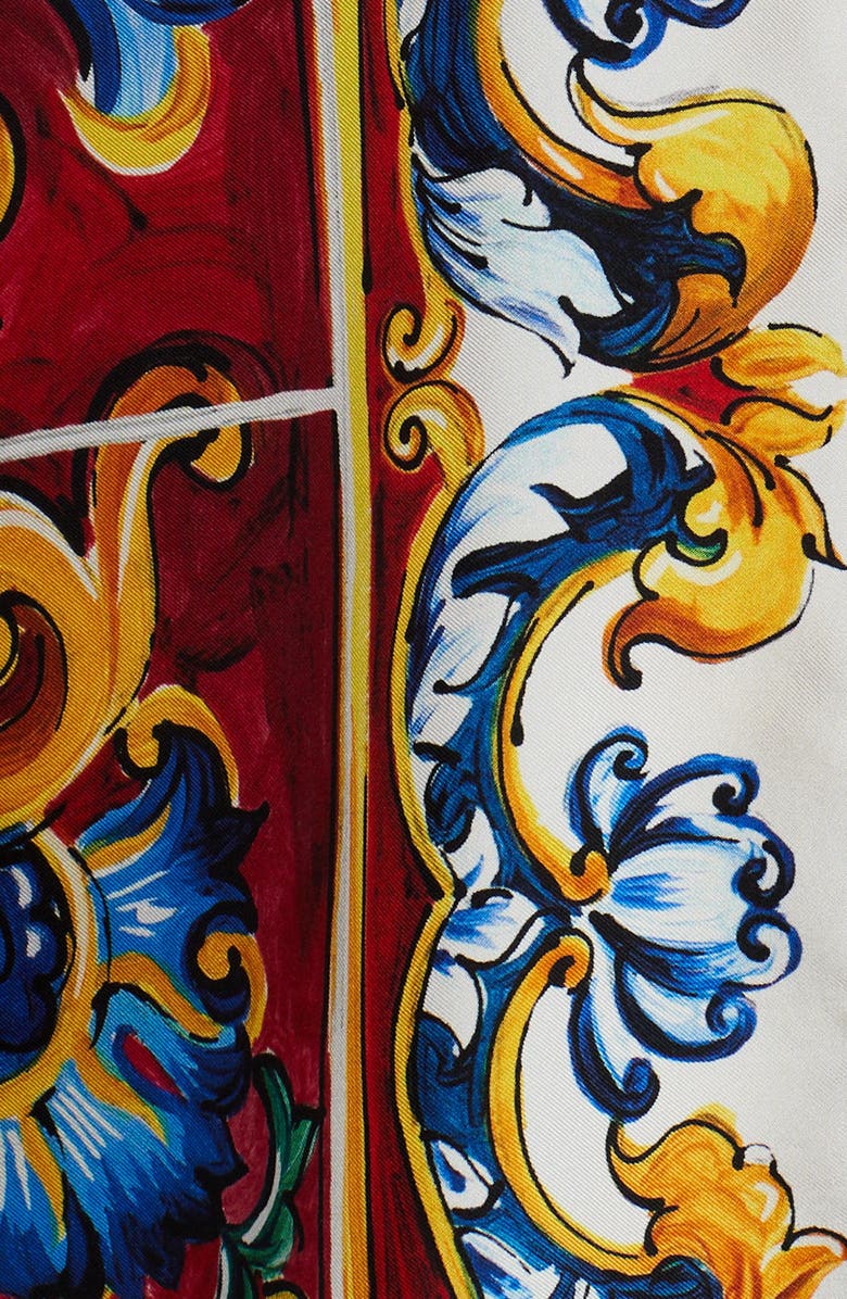 Dolce&Gabbana Mixed Foulard Print Silk Twill Shirt, Alternate, color, 