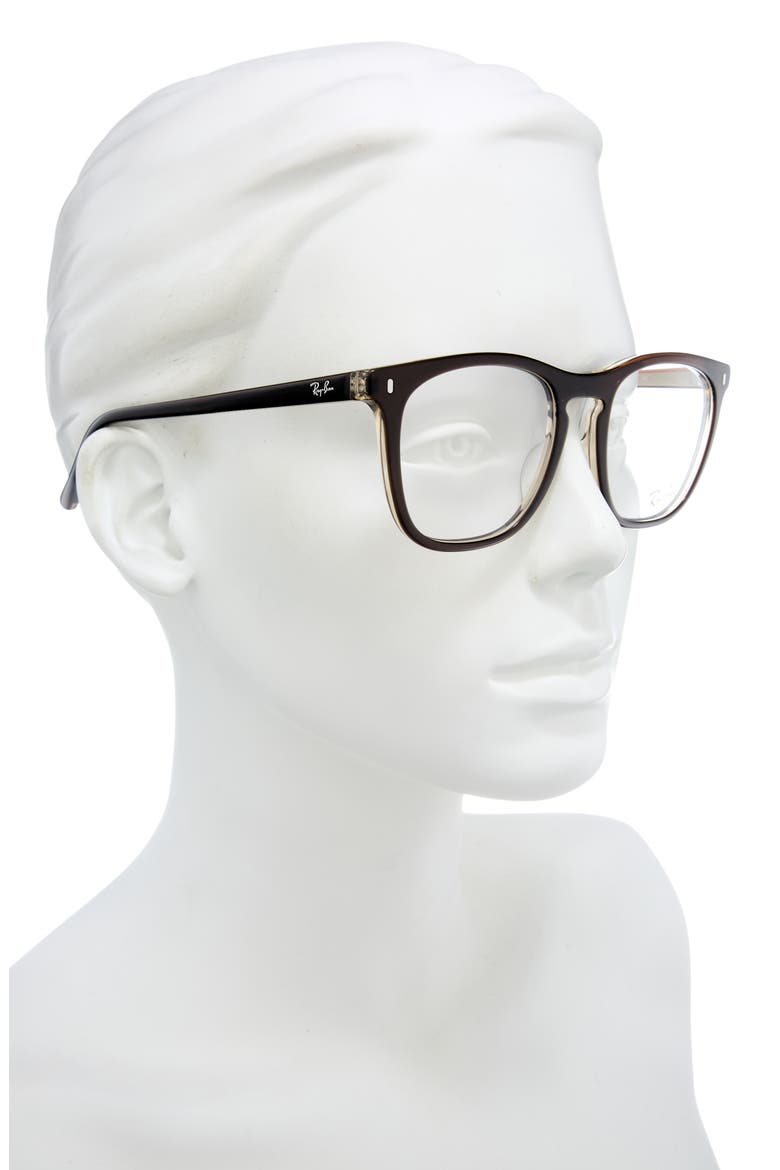 53mm Square Optical Glasses, Main, color, BROWN