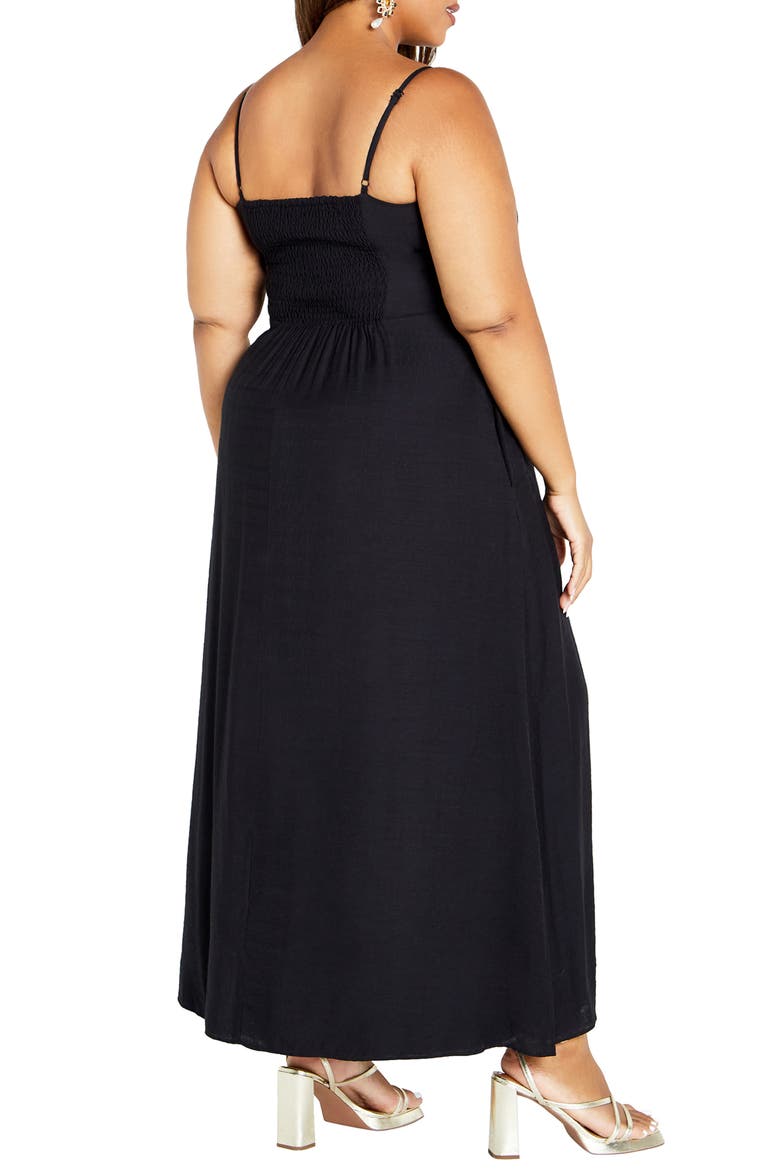 Martina Lace Trim Dress, Alternate, color, BLACK