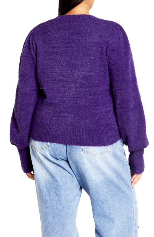 City Chic Marnie Cardigan In Purple