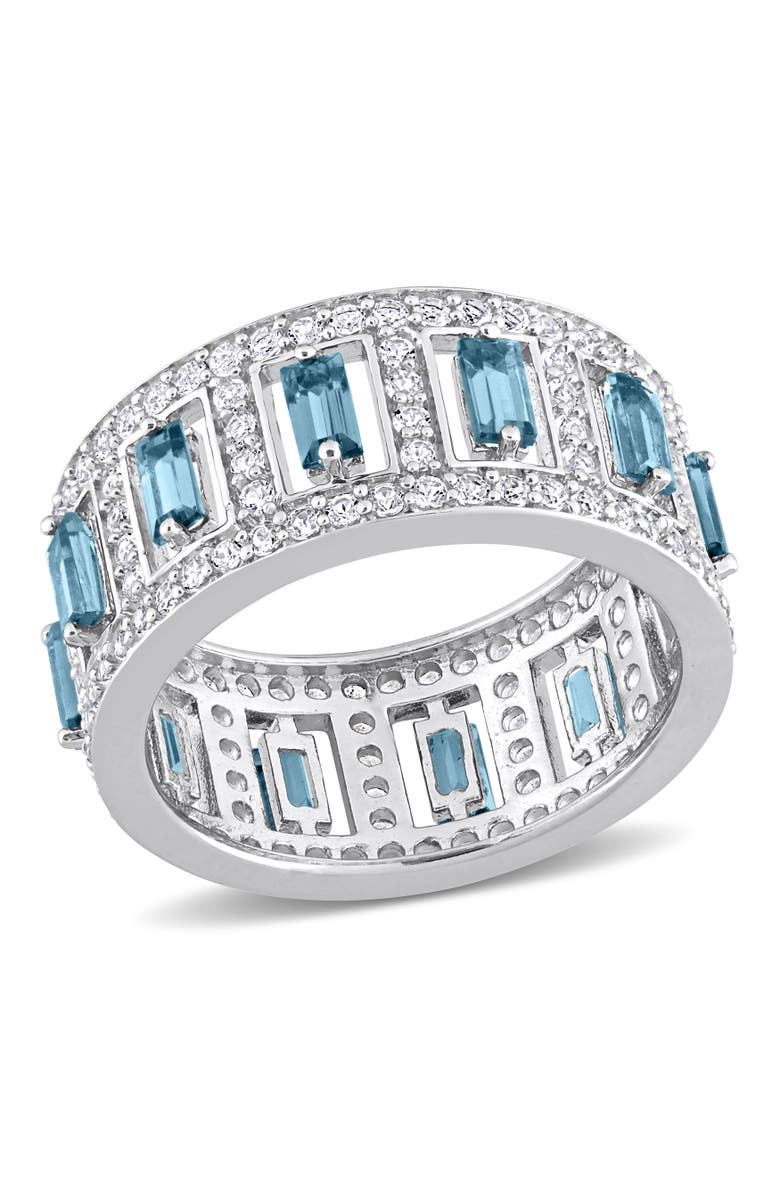 Julianna B. Blue & White Topaz Eternity Band Ring, Main, color, Topaz